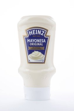 Mayonnaise jar, Heinz brand, white background