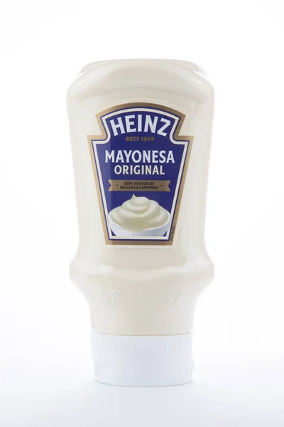 Mayonnaise Jar Heinz Brand White Background Fotos De Bancos De Imagens