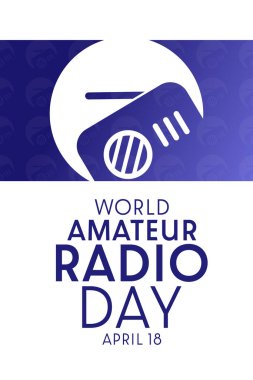 Dünya Amatör Radyo Günü. 18 Nisan. Vektör çizimi. Tatil posteri