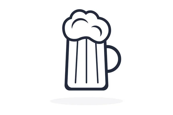 Ícone Cerveja Ilustração Vetorial Elemento Estilo Plano — Vetor de Stock