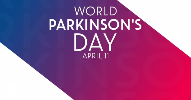 Welt Parkinson Tag April Filmmaterial Bewegungsdesign Urlaubsanimation — Stockvideo