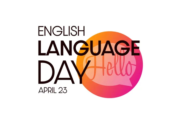 Journée Langue Anglaise Avril Illustration Vectorielle Affiche Vacances — Image vectorielle