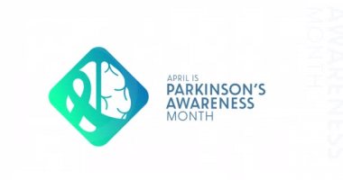 April, Parkinson Farkındalık Ayı. HD, 4K görüntü. Motion Design Tatil Canlandırması. 
