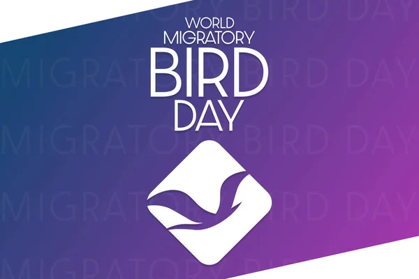Journée mondiale des oiseaux migrateurs. Illustration vectorielle. Affiche vacances. — Image vectorielle