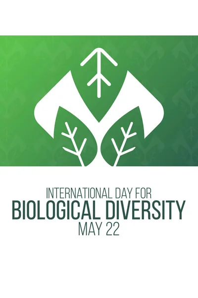 Journée internationale de la diversité biologique. Le 22 mai. Illustration vectorielle. Affiche vacances. — Image vectorielle