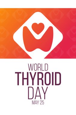 Dünya Tiroid Günü. 25 Mayıs. Vektör çizimi. Tatil posteri.