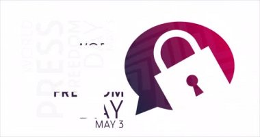Dünya Basın Özgürlüğü Günü. 3 Mayıs. HD, 4K görüntü. Motion Design Tatil Canlandırması. Döngü videosu. 