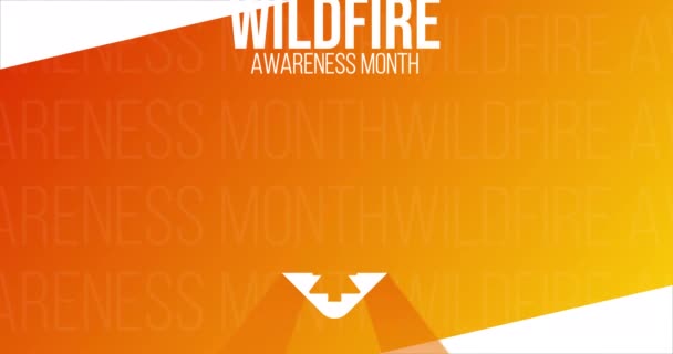 May is National Wildfire Awareness Month. HD, 4K footage. Motion design holiday animation. Loop video. — Video Stock