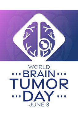 Dünya Beyin Tümörü Günü. 8 Haziran. Vektör çizimi. Tatil posteri.