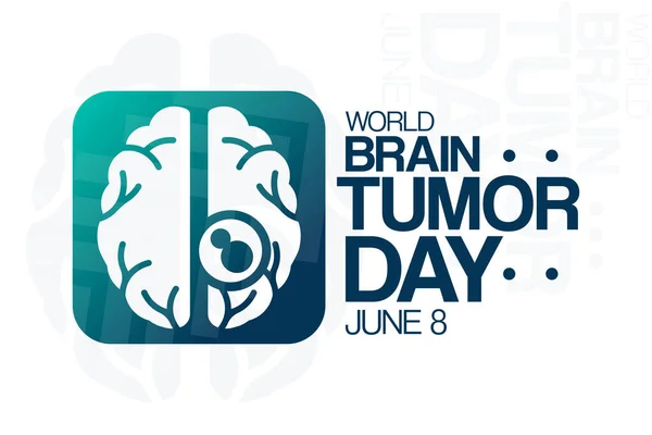 Journée mondiale des tumeurs cérébrales. Le 8 juin. Illustration vectorielle. Affiche vacances. — Image vectorielle