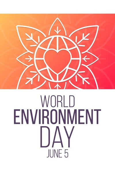 World Environment Day. June 5. Vector illustration. Holiday poster. — 스톡 벡터