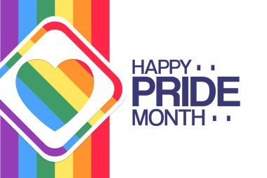 Mutlu Gurur Ayı, June. Vektör çizimi. Tatil posteri.