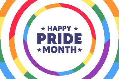 Mutlu Gurur Ayı, June. Vektör çizimi. Tatil posteri.