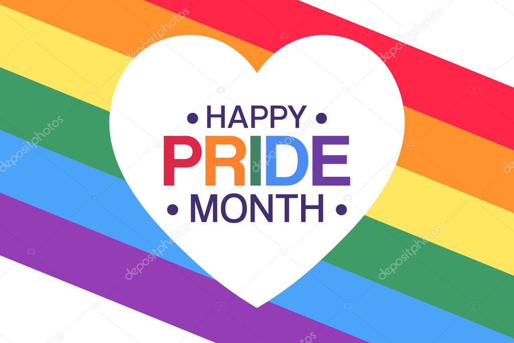 Happy Pride Month, June. Vector illustration. Holiday poster