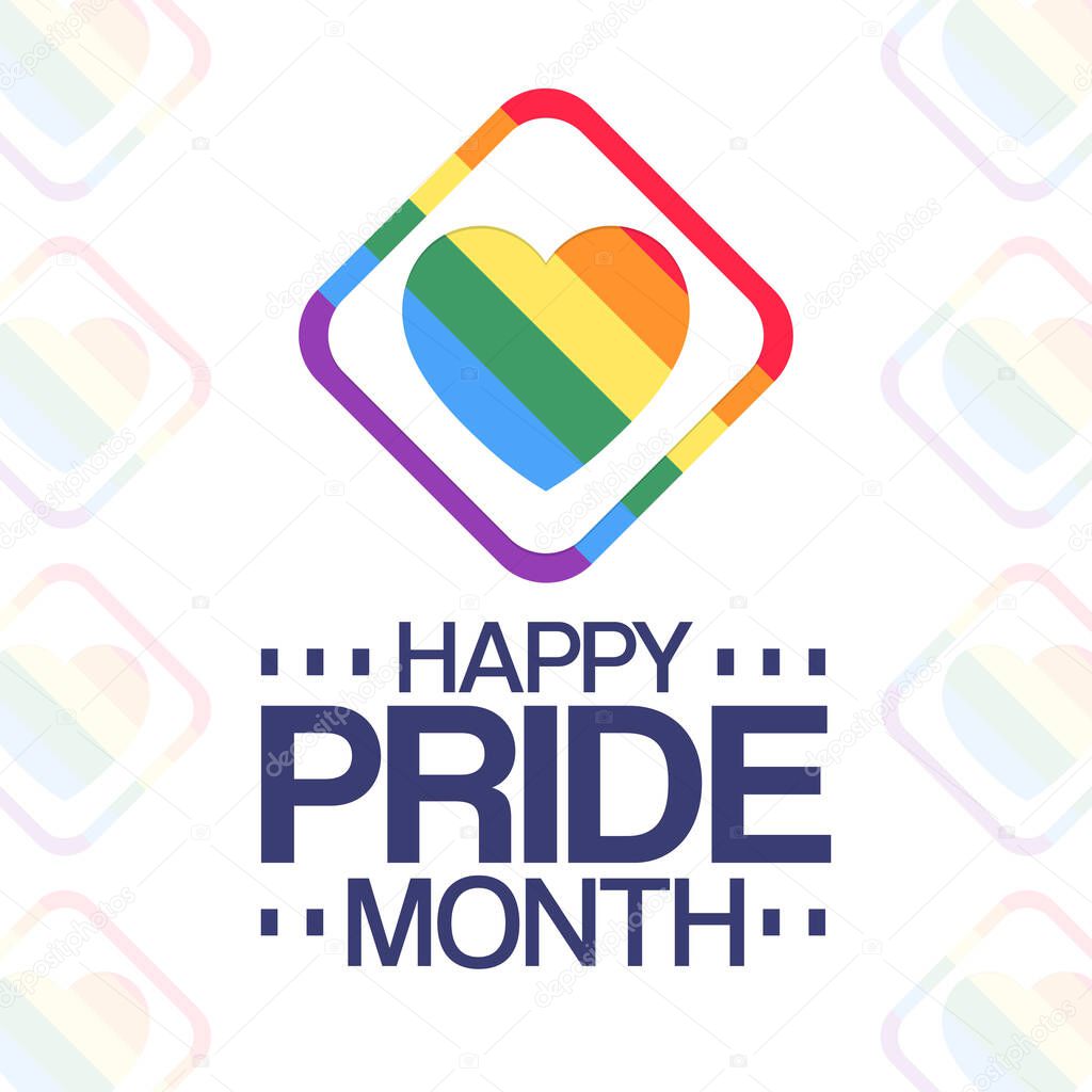 Happy Pride Month, June. Vector illustration. Holiday poster