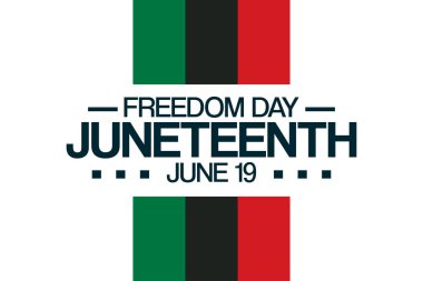 Haziran 'da. 19 Haziran, Özgürlük Günü. Vektör çizimi. Tatil posteri.