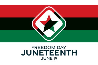 Haziran 'da. 19 Haziran, Özgürlük Günü. Vektör çizimi. Tatil posteri.