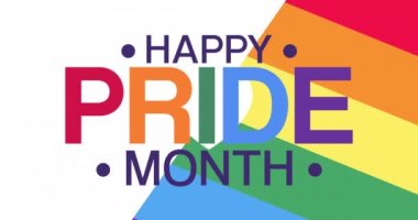 Mutlu Gurur Ayı, June. HD, 4K görüntü. Motion Design Tatil Canlandırması. Döngü videosu