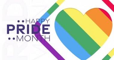 Mutlu Gurur Ayı, June. HD, 4K görüntü. Motion Design Tatil Canlandırması. Döngü videosu