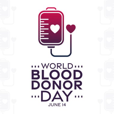 Dünya Kan Bağışı Günü. 14 Haziran. Vektör çizimi. Tatil posteri