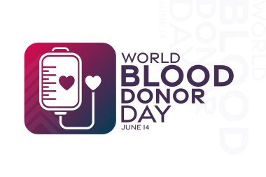 Dünya Kan Bağışı Günü. 14 Haziran. Vektör çizimi. Tatil posteri