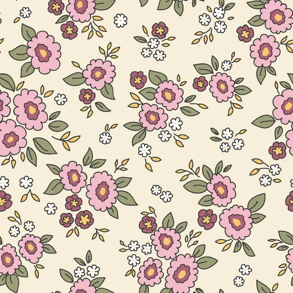 輪郭とシームレスな美しいディジーの花のパターン — ストック写真