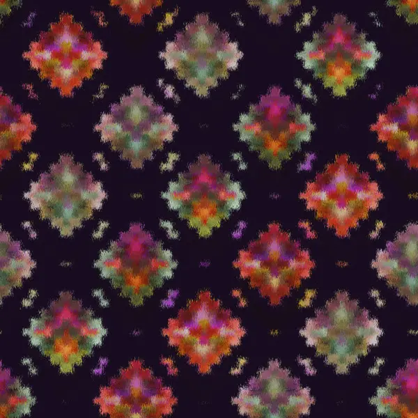 无缝隙数码多色非洲地毯图案 — 图库照片