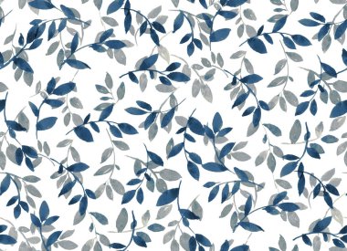 Kusursuz Mavi Yaprak Şablonu 