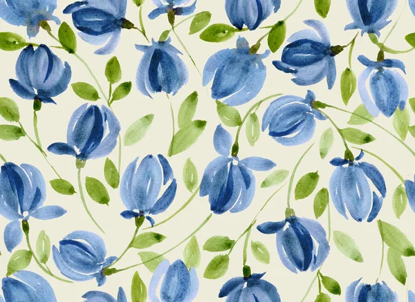 Hand painted watercolour seamless Pea floral abstract vine pattern design