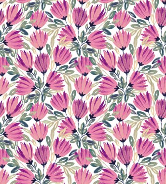 Kusursuz Boyalı Suluboya Amaranth Fırça Çiçeği Kümesi