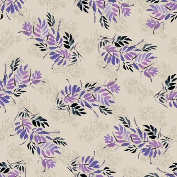 Seamless Hand painted watercolour abstract paradise flower pattern