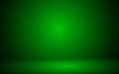 Yeni Güzel Soyut Yeşil Zarif Boş Oda Arkaplanı kavramı. Modern Yeşil serbest alan 3D, spot lambalı resimli oda tasarımı.