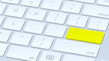 Beyaz klavye sarı düğmesini kapat. Yeni Güzel, yakın plan Sarı klavye düğmesi kavramı