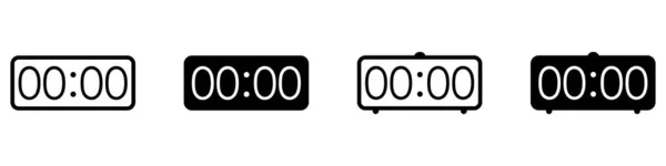 Icônes Vector Time Horloge Dans Style Ligne Mince — Image vectorielle