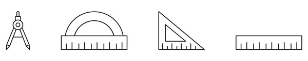 Divider Och Gradskiva Svart Ikoner — Stock vektor