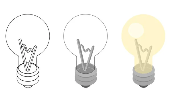 Glühbirnen Symbol Linie Durchgehende Und Gefüllte Umrisse Bunte Version Umrisse — Stockvektor