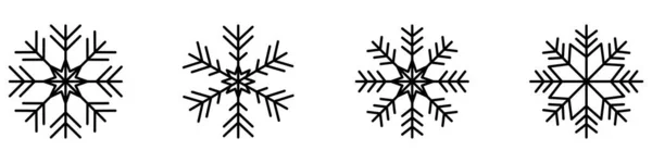 Schneeflocken Schwarz Schneeflockensymbol Weihnachtslogo — Stockvektor