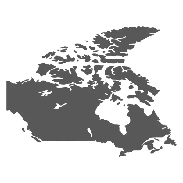 Mapa Kanady Kolorze Szarym Białym Tle — Wektor stockowy