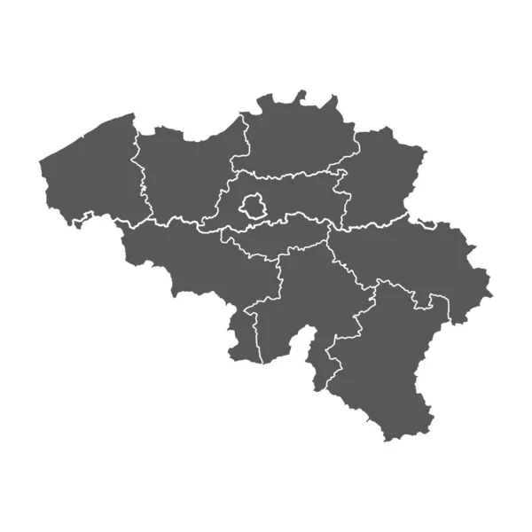 Belgien Karte Von Schwarzen Konturkurven Von Vektor Illustration — Stockvektor