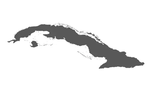 Карта Куби Сіра Білому Тлі — стоковий вектор