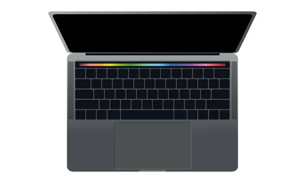 Moderne Glanzende Laptop Geïsoleerd Transparante Achtergrond — Stockvector