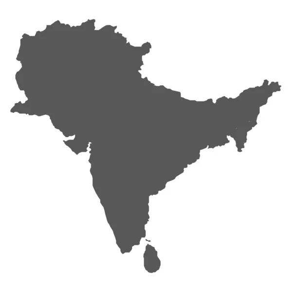 Mapa India Gris Sobre Fondo Blanco — Vector de stock