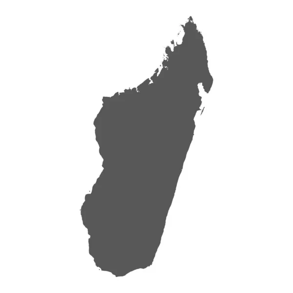 Μαδαγασκάρη Χάρτης Γκρι Λευκό Φόντο — Διανυσματικό Αρχείο