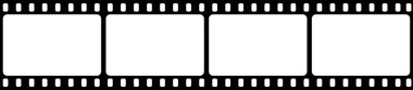 Film şeridi izole vektör simgesi. Film şeridi simgesi ile geçmişe dönük resim. Film şeridi. Şeffaf üzerinde video kaset film şerit çerçeve vektörü