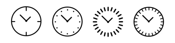 Vector Tiempo Reloj Iconos Set Clocks Icono Diseño Colección Conjunto — Archivo Imágenes Vectoriales