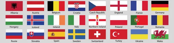 Європейський союз. ЄС і прапори членства. Дизайн плоских кіл . — стоковий вектор
