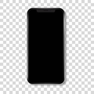 gerçekçi modeller şeffaf ekranlı akıllı telefon, akıllı telefon model koleksiyonu, aygıt ön görünümü