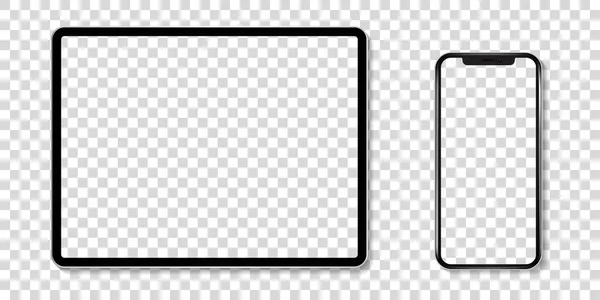 Modèle Écran Appareil Ensemble Smartphone Tablette Ordinateur Portable Moniteur Maquette — Image vectorielle