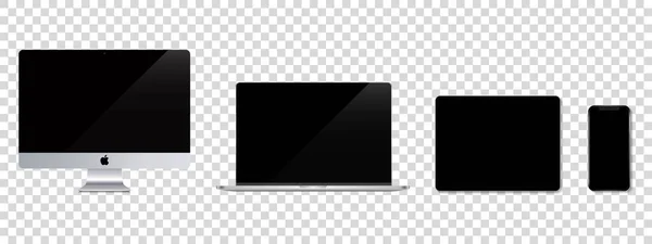 Aygıt Ekran Modeli Akıllı Telefon Seti Tablet Dizüstü Bilgisayar Monitör — Stok Vektör