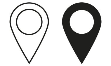 Konum simgesi seti. Harita yeri işaretleyicisi. Konum simgesi.